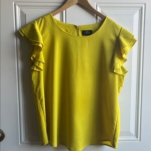 Vibrant Yellow Ruffle Sleeve Blouse
